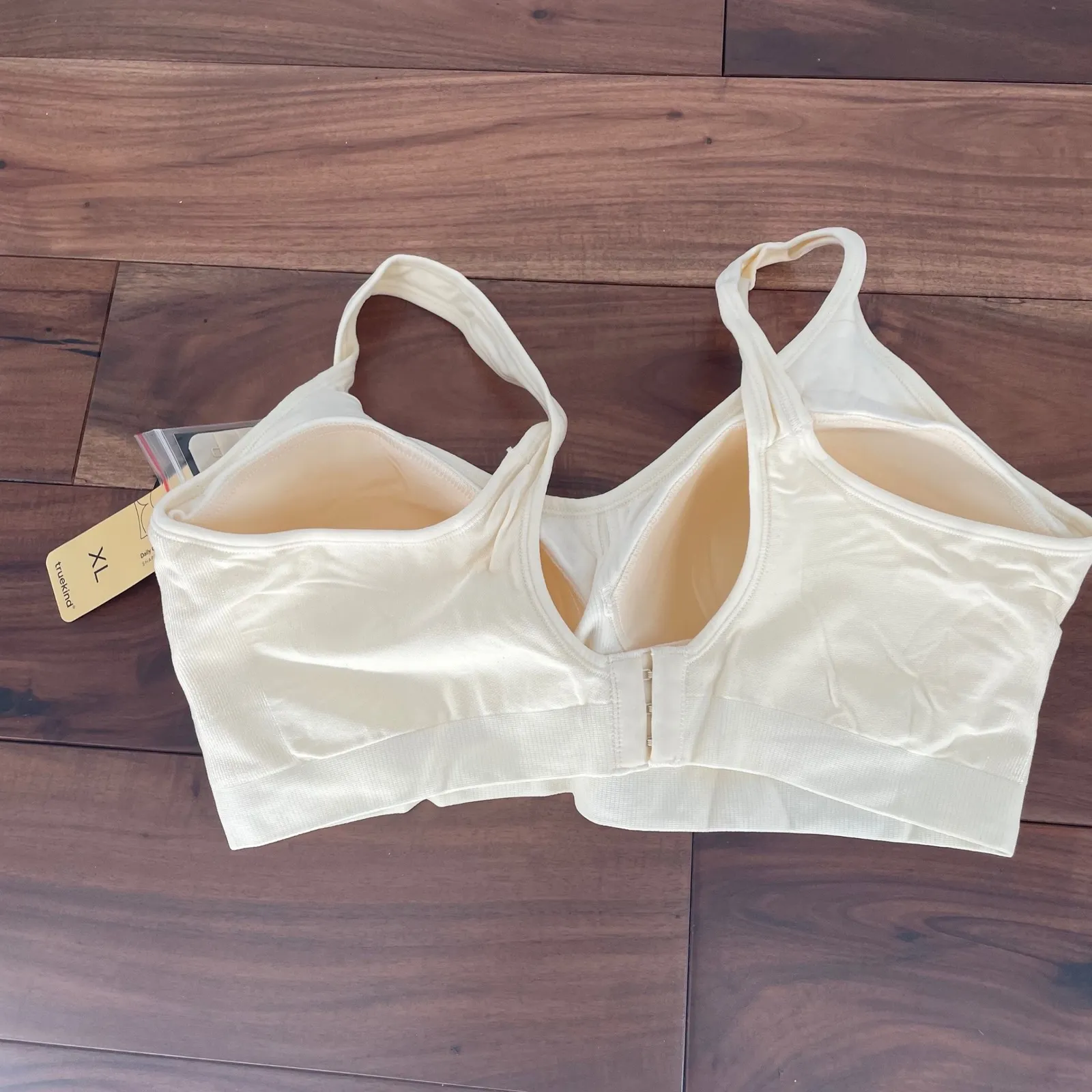 TrueKind Daily Comfort Wirefree Shaper Bra Ivory XL Seamless Support - Image 3