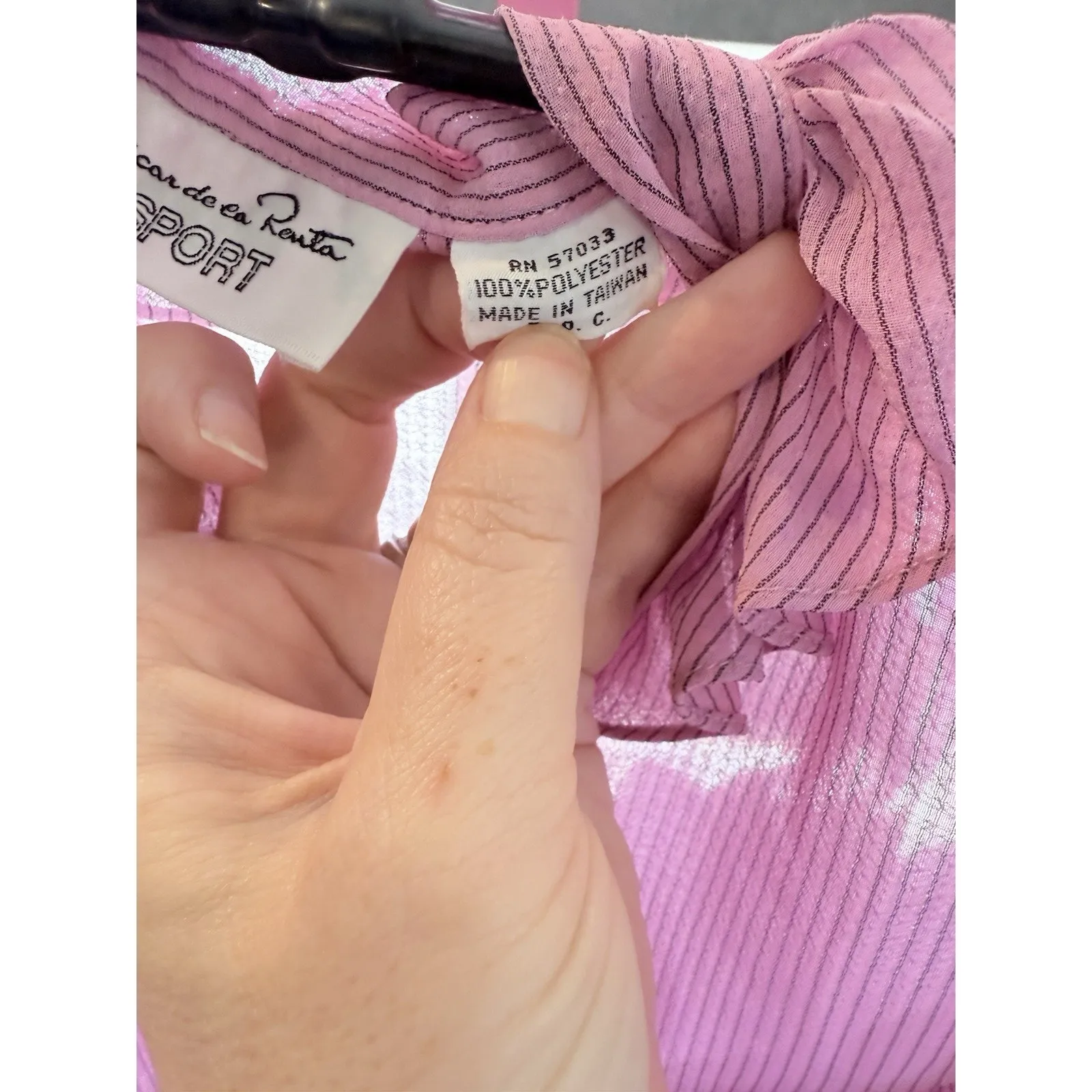 Vintage Oscar de la Renta Sport Pink Dress Shirt Size Small/medium 14 - Image 5