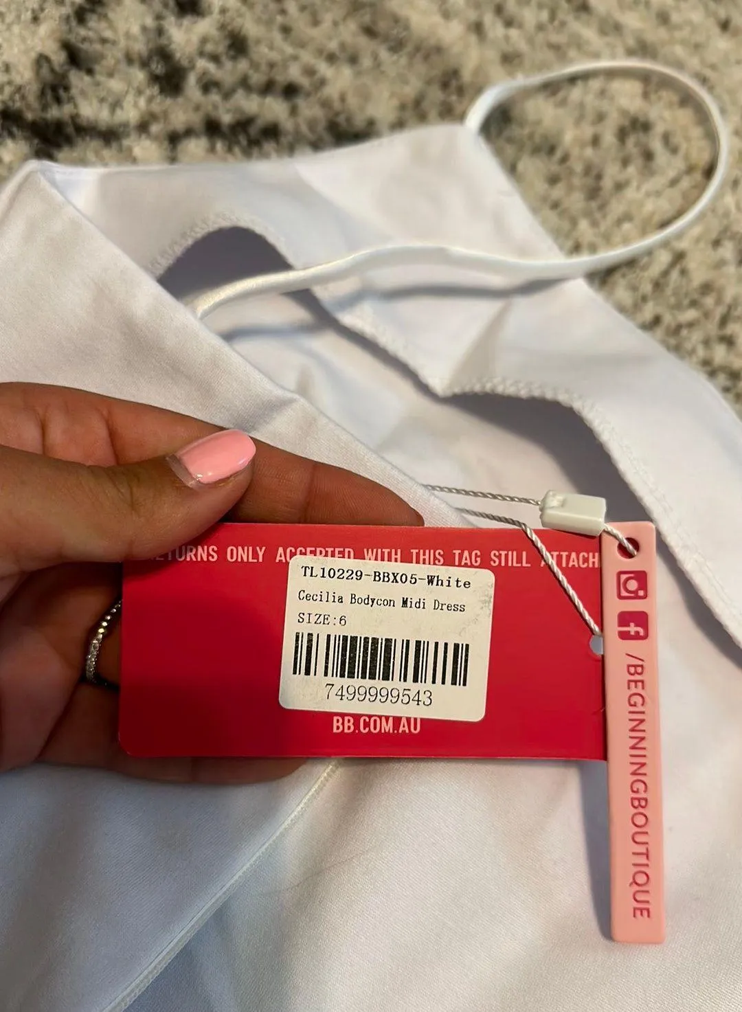 Beginning Boutique White Midi Dress - Image 5