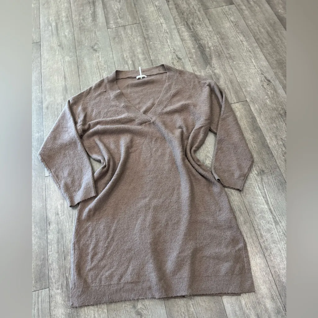 Chic Beige Long Sleeve Sweater Dress Tan Size 1X - Image 4