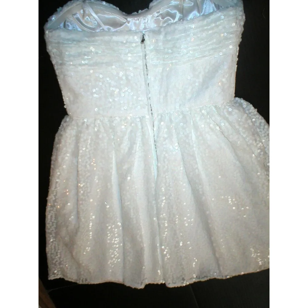 New NWT $385 Womens 8 Jill Jill Stuart White Floral Flower Sequin Dress Beautifu - Image 10