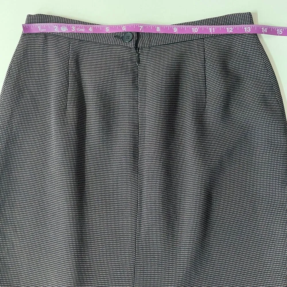 Vintage Garfield & Marks Black & Pink Mini Checker Print Straight Skirt Sz 0 EUC - Image 7