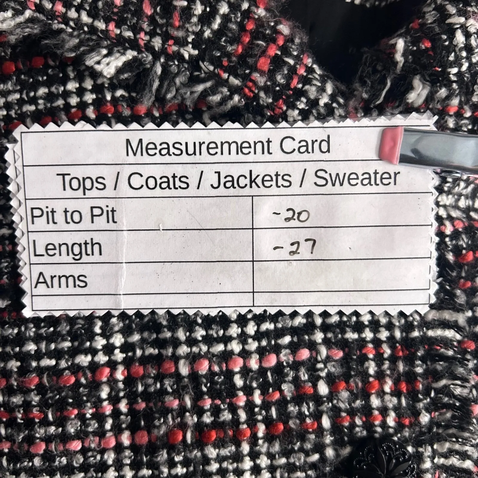 Chicos Tweed‎ Blazer Black 12 Or 2 - Image 9