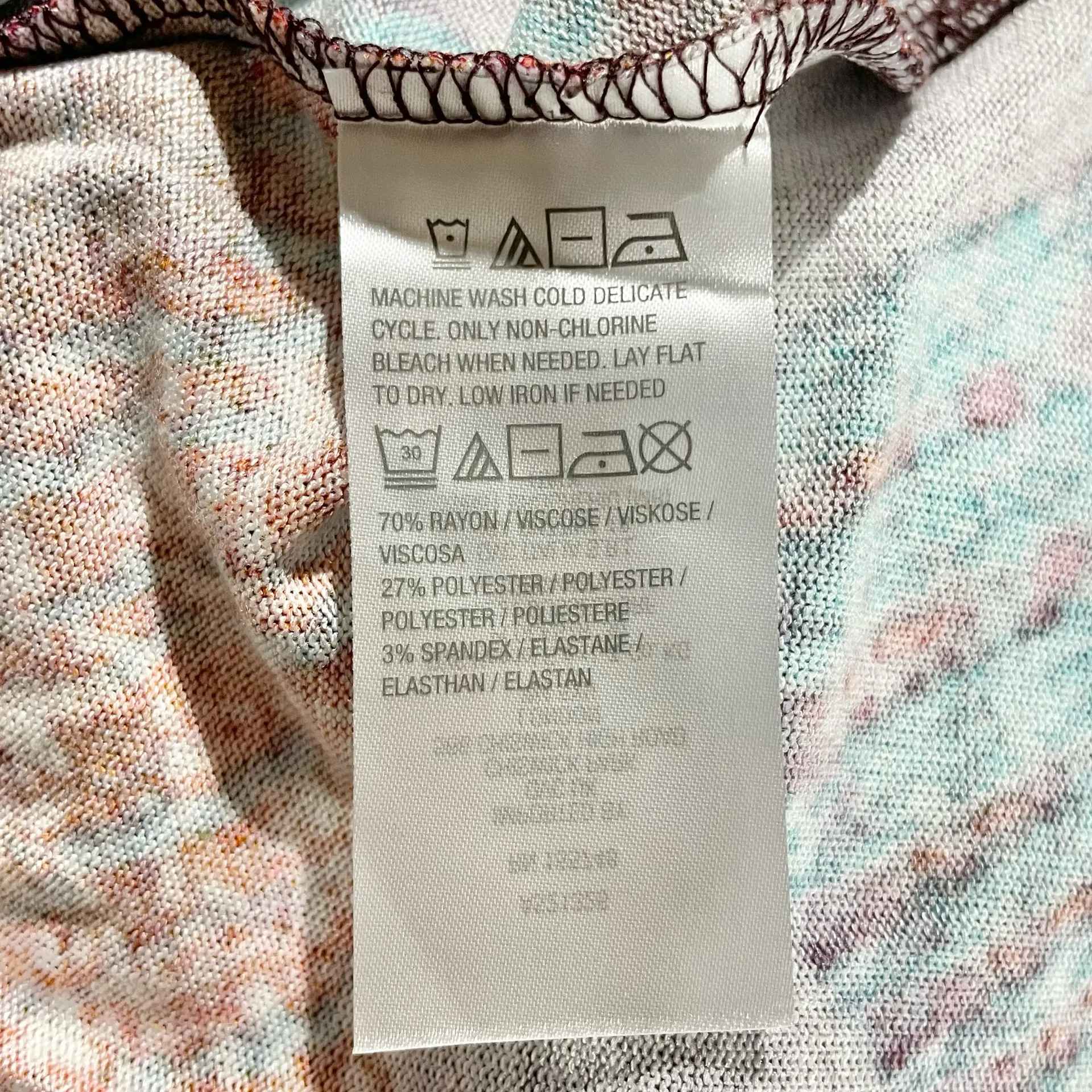 New Attitudes by Renee Printed Knit Knot Front Pockets Tunic Multi Size Medium Multiple - Image 15