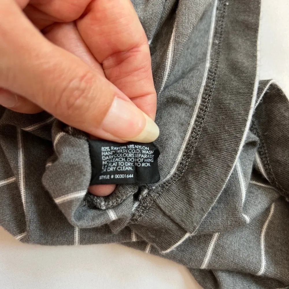 Club Monaco Gray & White Striped Maxi‎ Skirt - Image 5