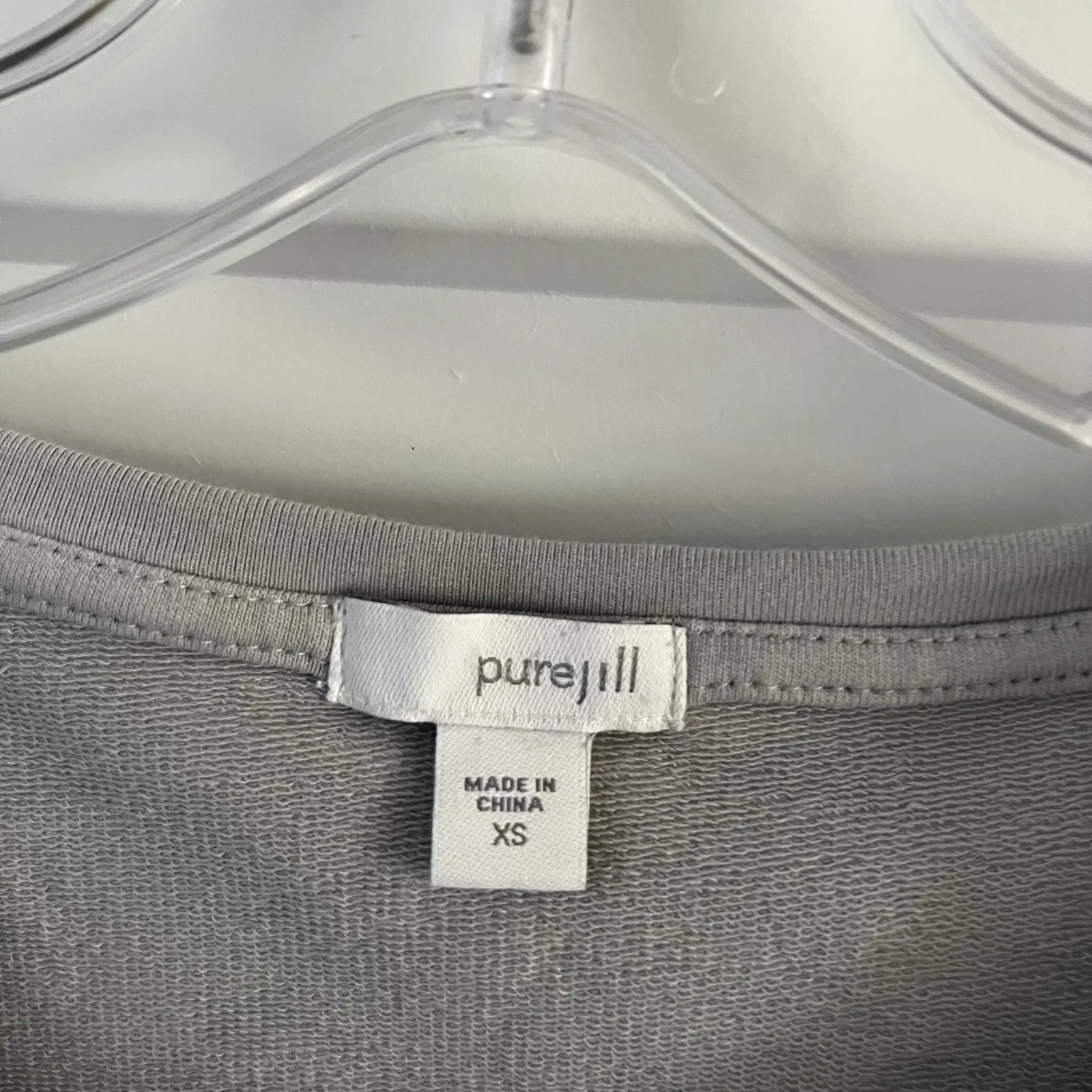 Pure Jill Women's XS Gray Pima Cotton Modal Spandex Long Sleeve‎ Pocket Dress - Image 2