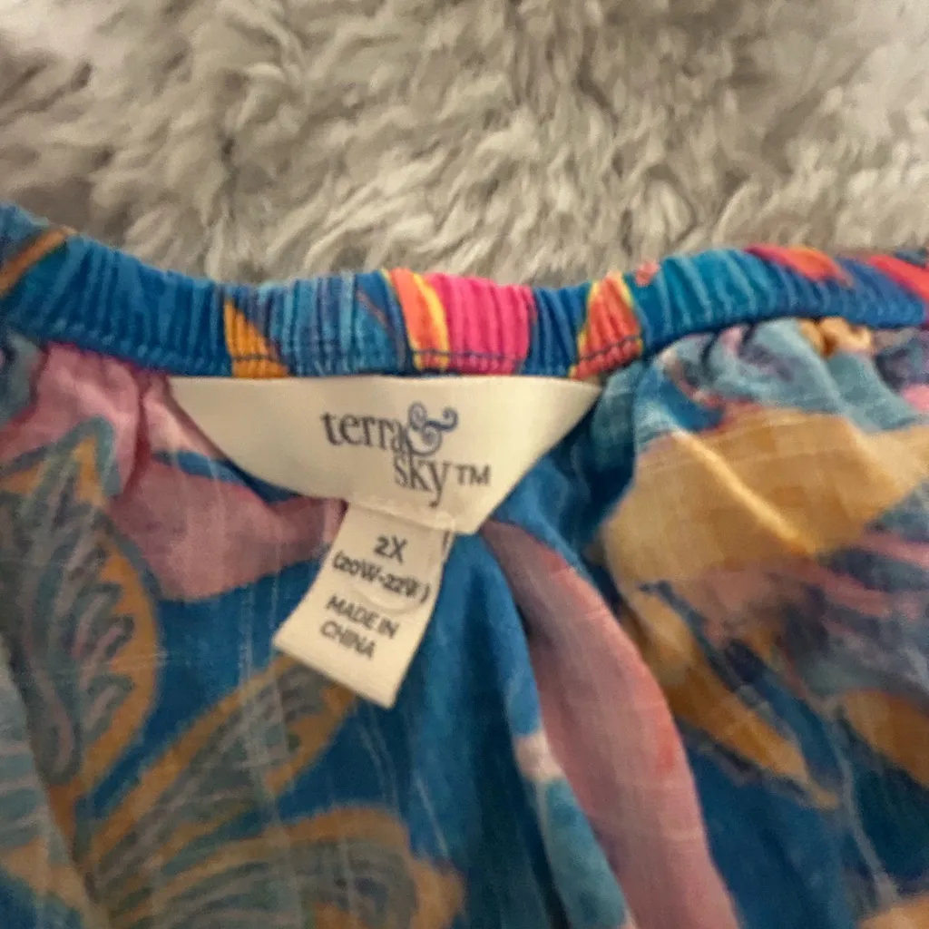 Floral Puff Sleeve Top - Multicolor - Image 9