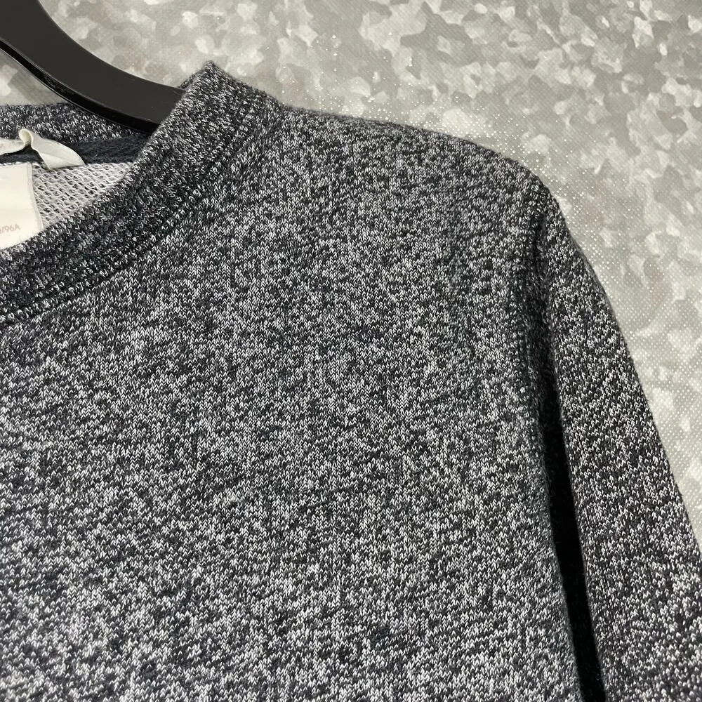 H&M Gray Marled Cropped Sweatshirt - Size Medium - Exposed Back Brass Zipper - Image 2