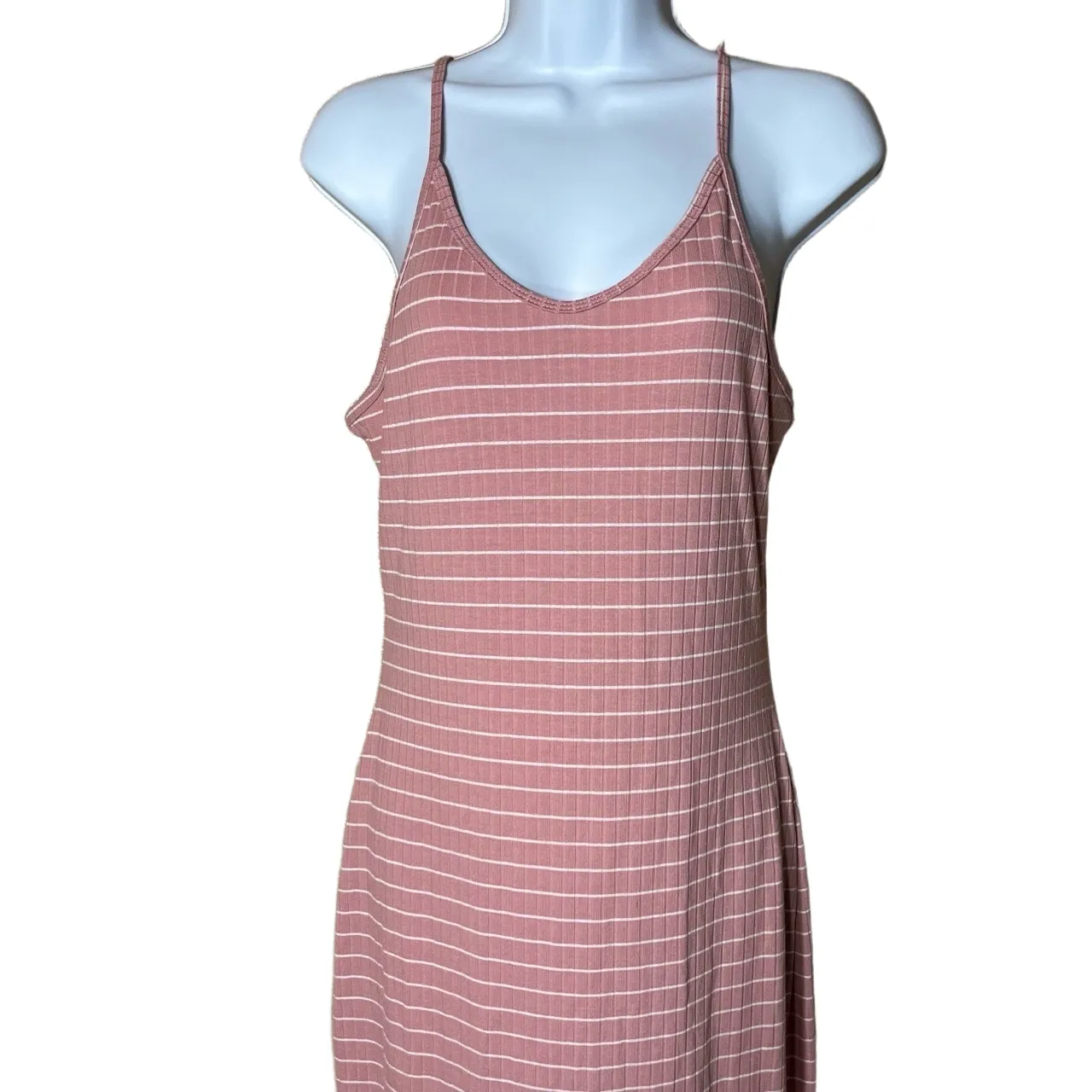 NWT Alredine Striped Sleeveless Spaghetti‎ Straps Knee Length Casual Dress Small Pink - Image 2