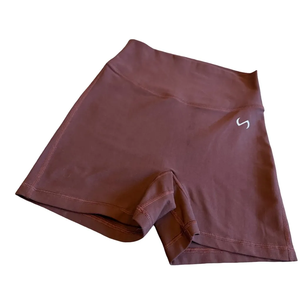 TLF Take Life Further Workout Shorts Athletic Stretch Gym Pilates Size Medium Red - Image 2