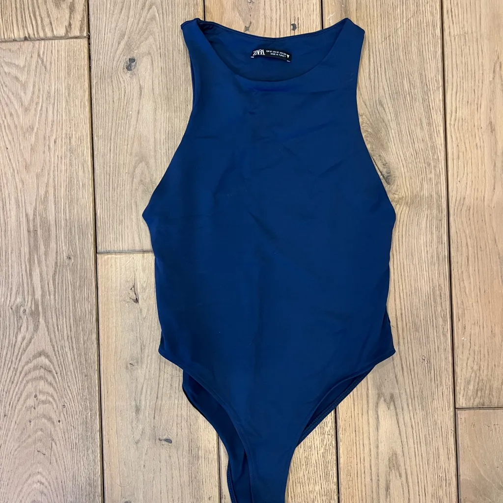 ZARA  Halter Neck Seamless Bodysuit - Navy - Image 3