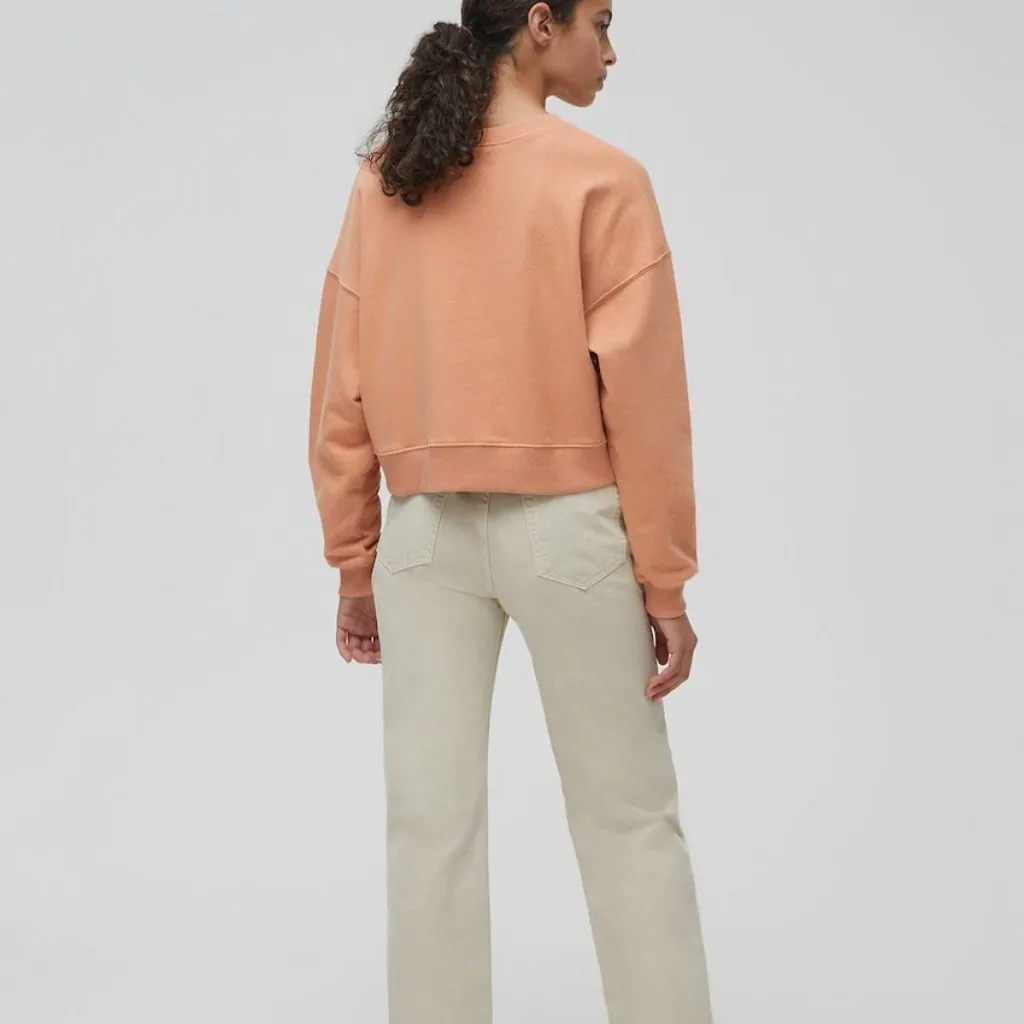 NWT Pull&Bear Crew Neck Sweatshirt Organic Cotton Orange Size M - Image 5