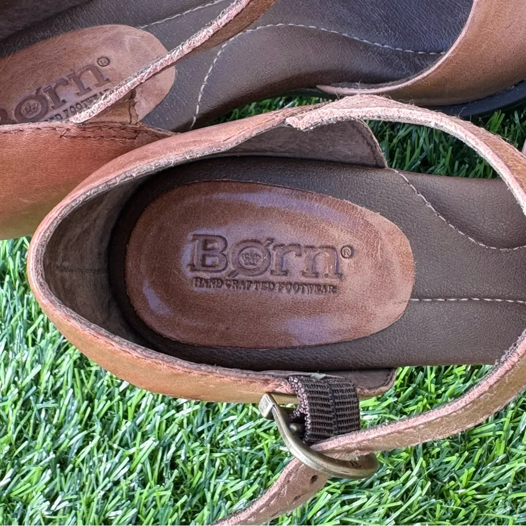 Born Haida Mary Jane Brown Leather Women's Heels Size 7.5 - Image 5