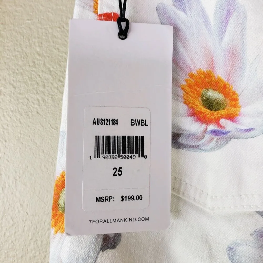 7 For All Mankind Women’s The Ankle Skinny Jeans In Bow Blossoms Sz 25 NEW $199 - Image 11