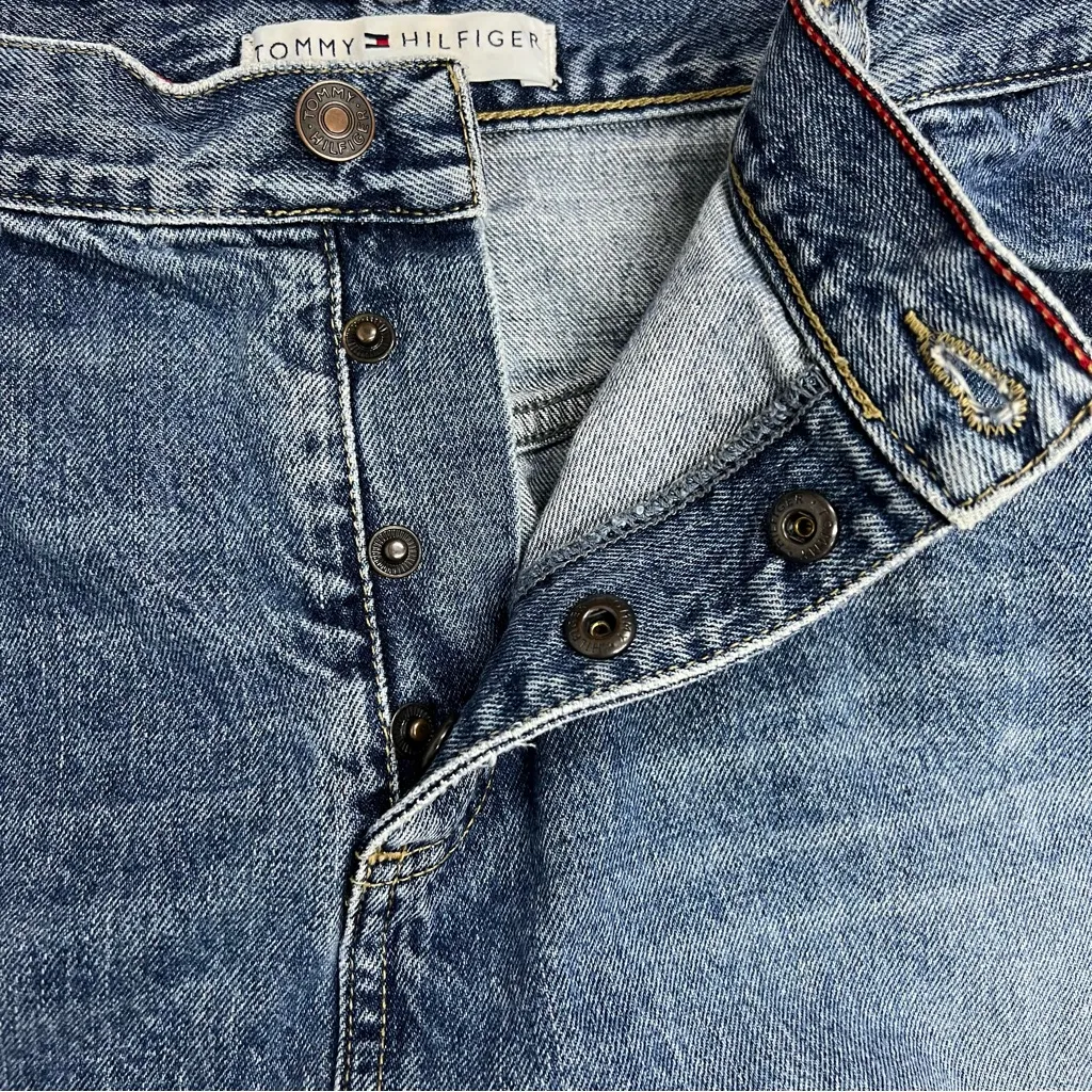 Vintage Tommy Hilfiger Blue Denim Skirt maxi midi front snap buttons pockets Y2K - Image 7