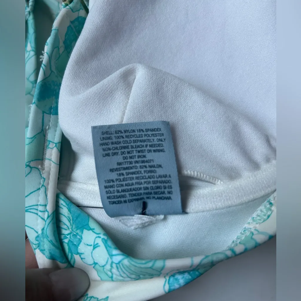 Shade & Shore Women’s Shirred Balconette Underwire Bikini Top Floral Print 38D - Image 6