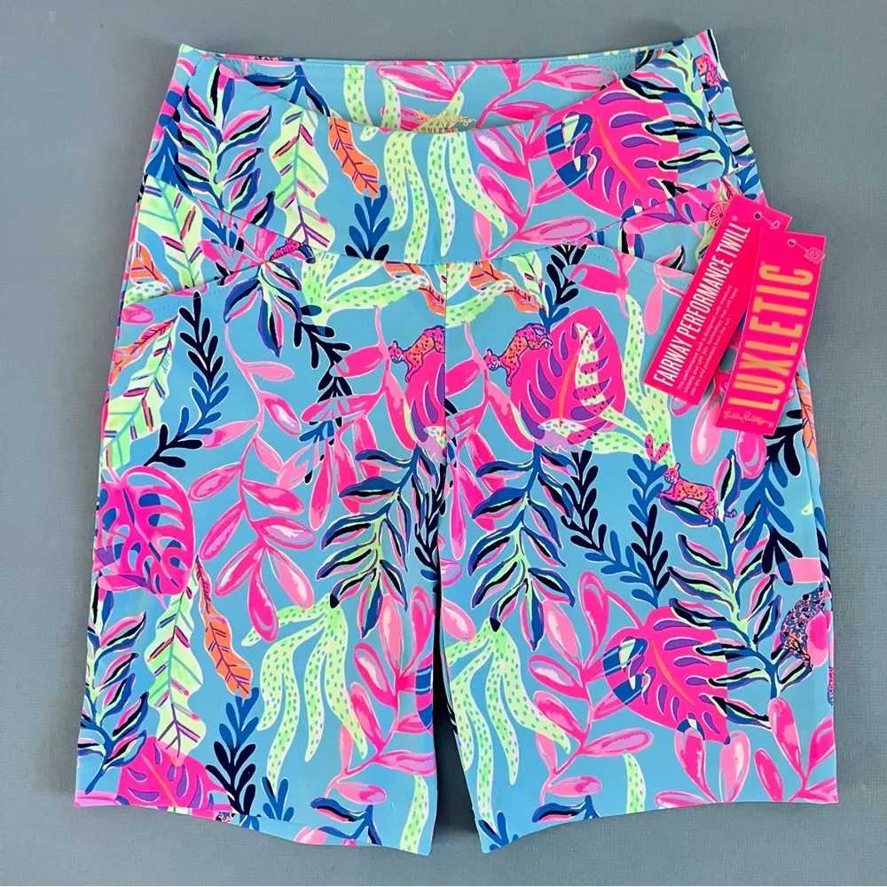 NWT Lilly Pulitzer Luxletic Reid Blue You’ve Been Spotted Ocean View Golf Shorts - Image 3