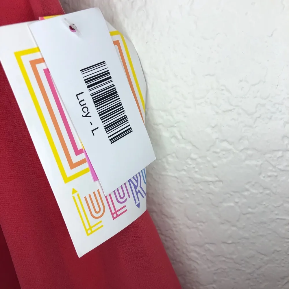 LuLaRoe Skirt Coral Chiffon w/ Mint Maxi Skirt “The Lucy” Sz L NWT Elastic Waist - Image 7