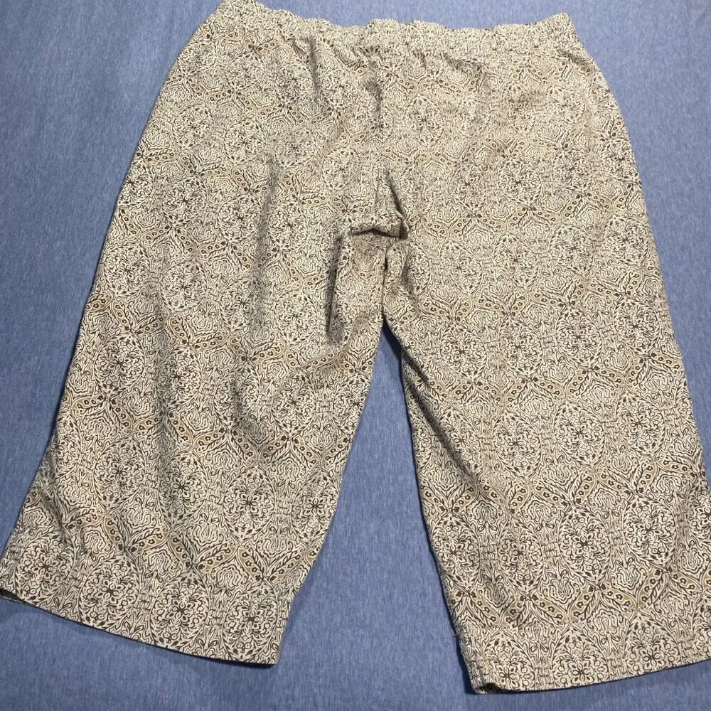 Womens Drawstring Capri Pants Sz XL Loose Fit Cotton Blend by Land N Sea - Image 7