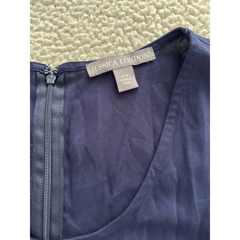 Jessica London Navy Sunset Color Block Tank Maxi Dress Size 14W - Image 6