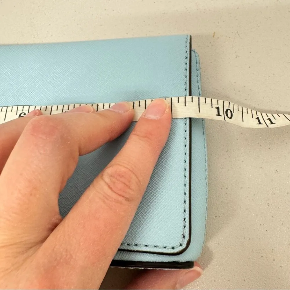 Kate Spade Mint Green Leather Square Clutch Handbag Purse Silver Hardware - Image 7