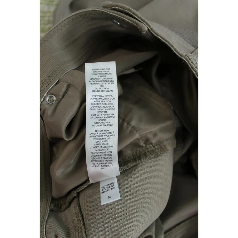 Chico's 1 Tan Alligator Embossed Print Front Pants Comfort Waist Pockets Size 8 - Image 8