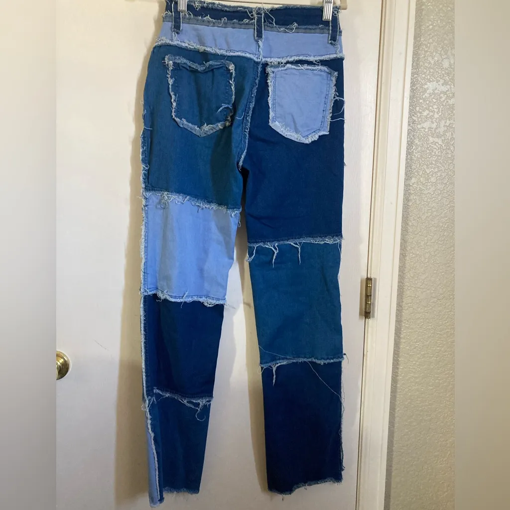 🌞Jean’s High Waisted Distressed Multicolor Denim 90’s Style Jean’s A218 Blue Size M - Image 7