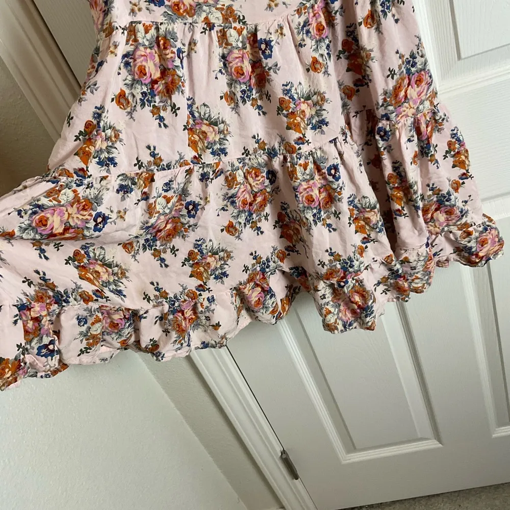 Forever 21 Floral Spaghetti Strap Dress size large Pink - Image 5