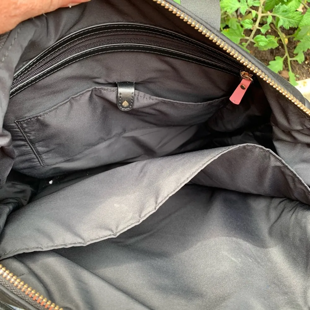 KATE SPADE NYLON BLACK ZIP TOP MEDIUM LARGE Tote Bag - Image 6