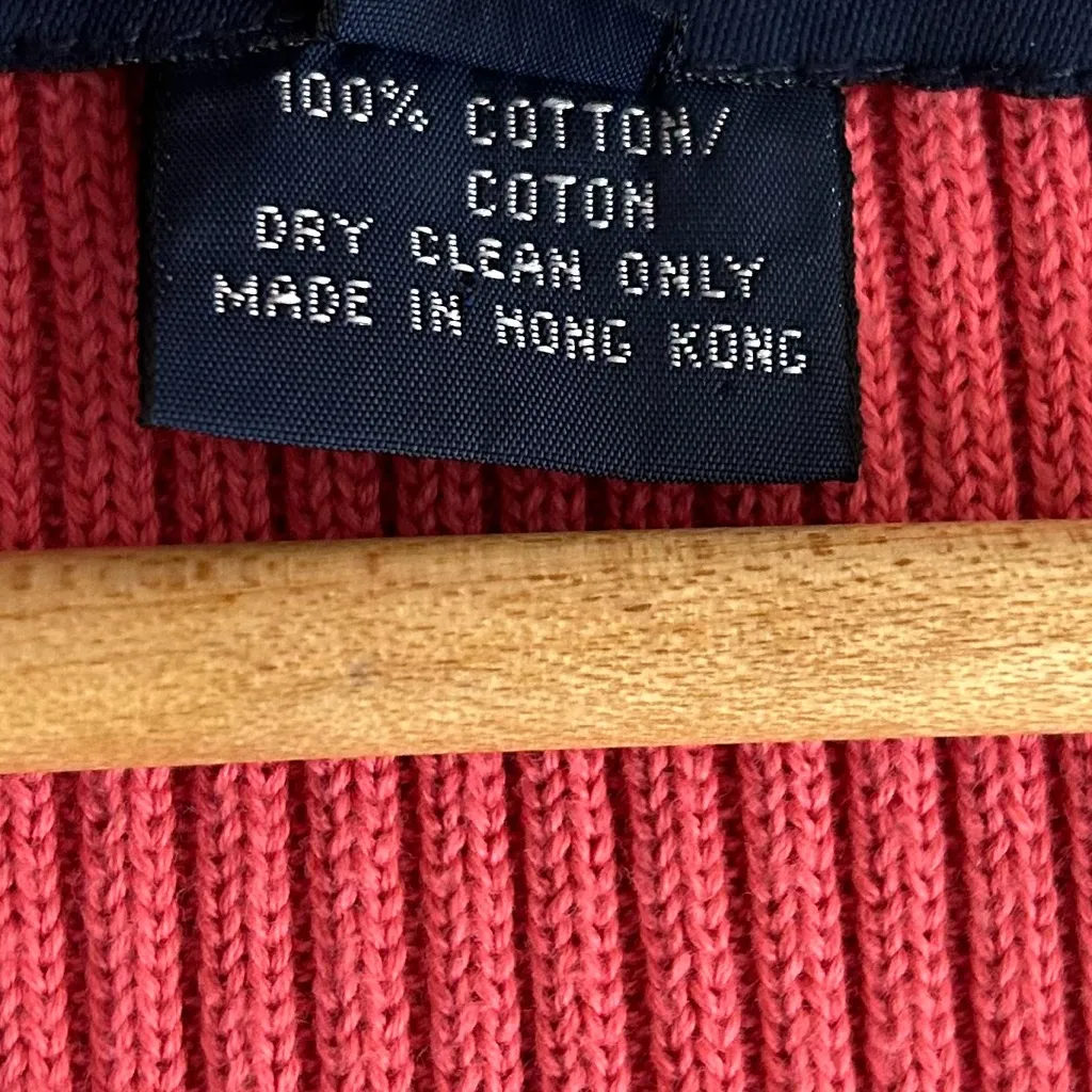 Vintage Ralph Lauren Polo Sport Ribbed Knit Sweater Vest Large Pink - Image 3