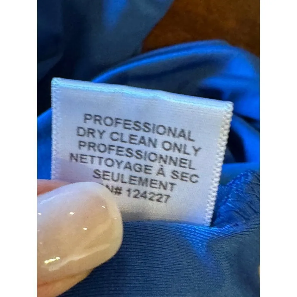 Misa Los Angeles Dress‎ Women Medium Blue Jersey Knit Racerback Domino Mini - Image 13