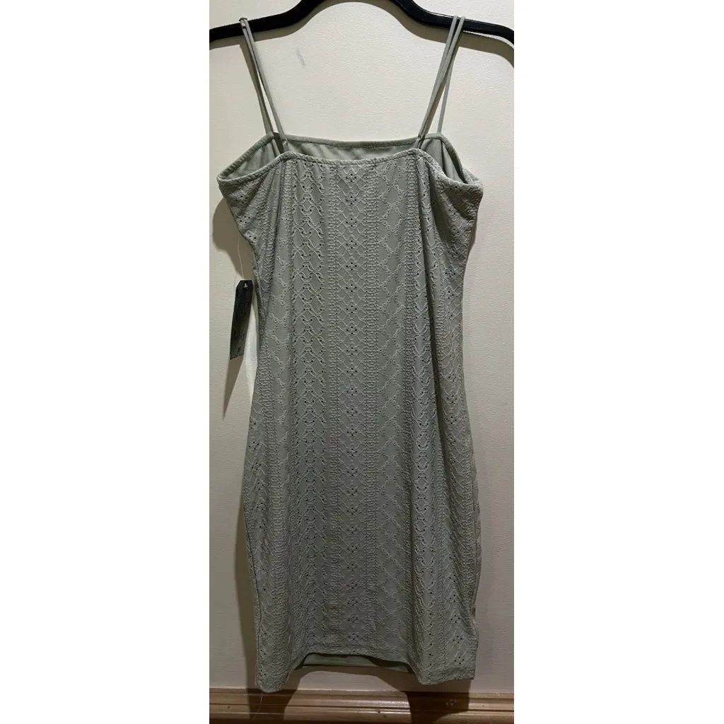 NWT ~ Justify ~  Slip Style Spaghetti Mini Dress Size Medium~ Sage Green - Image 4