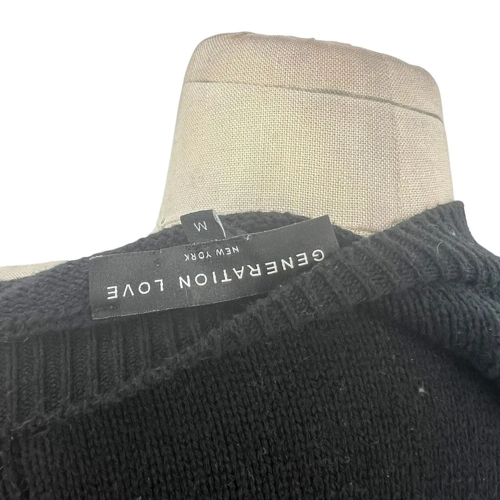 Generation Love Black Sweater with Side Buckle Detail Size‎ Medium - Image 9