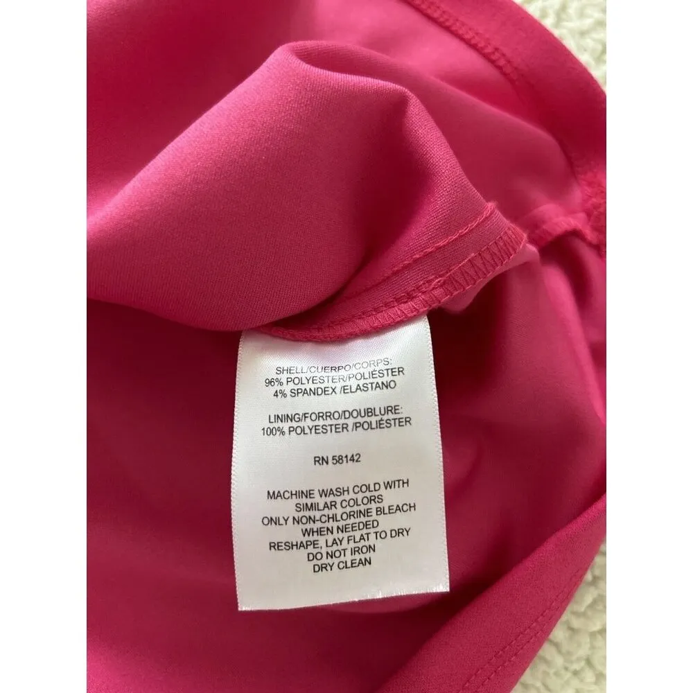 Donna Morgan Sleeveless V-Neck Wrap Crepe Sheath Dress Magenta Size 16 - Image 10