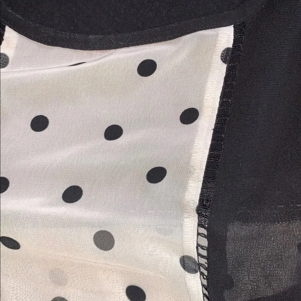 Black & polka dot tank blouse - Image 2