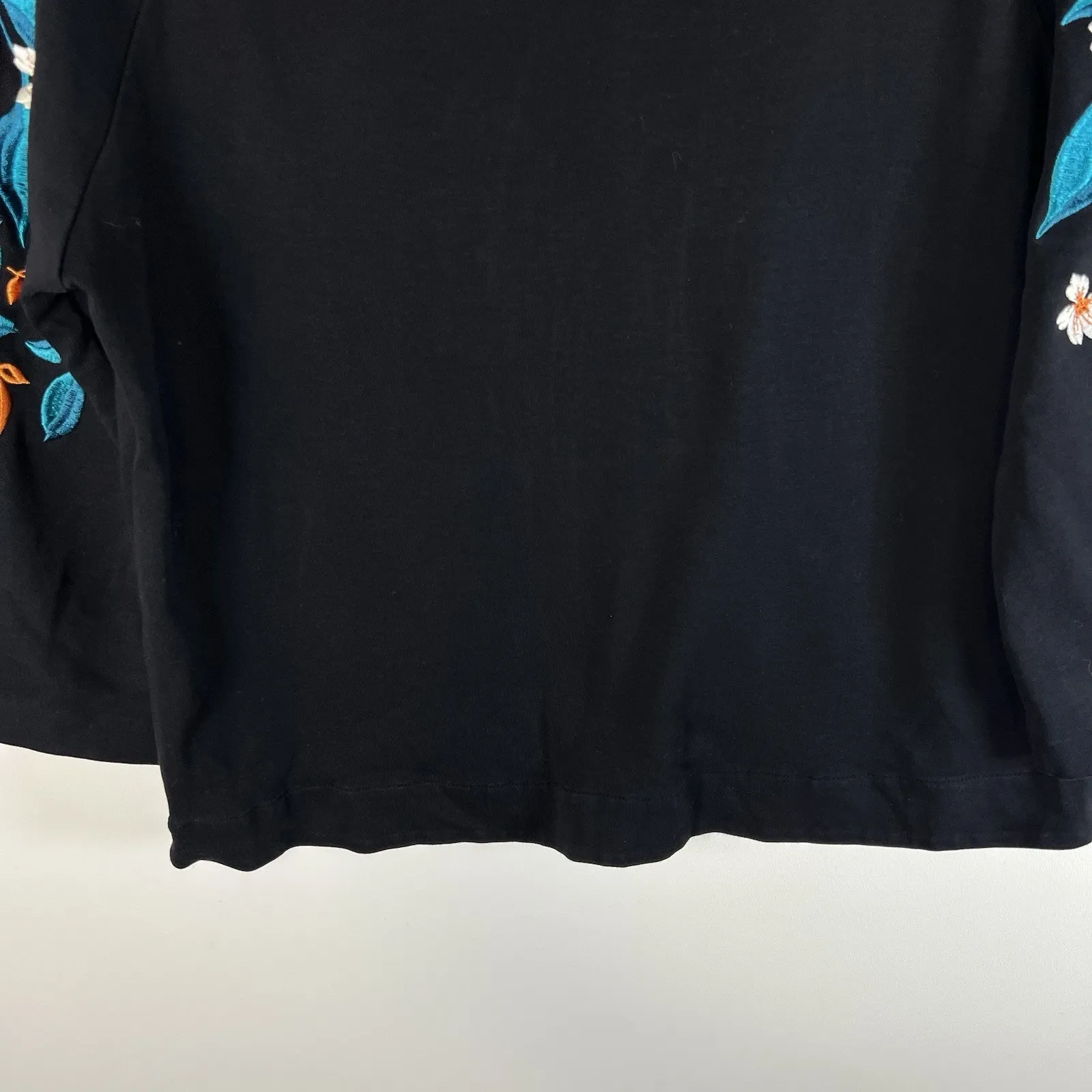 MASSIMO DUTTI Embroidered Floral blouse whimsigoth fairy grunge Women's Sz Large - Image 10