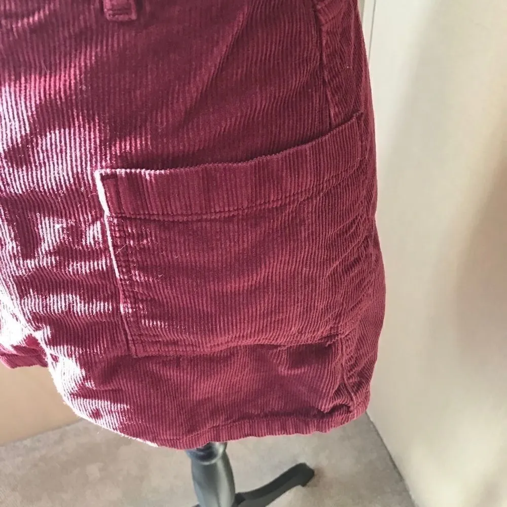 Topshop Moto Burgundy Corduroy Mini Skirt Size 4 - Image 13