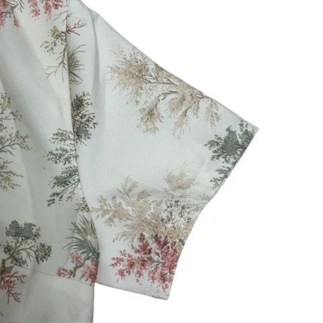 Cider Floral Tapestry Print Mini Dress Short Sleeve Button Down Cottagecore Sz L - Image 11