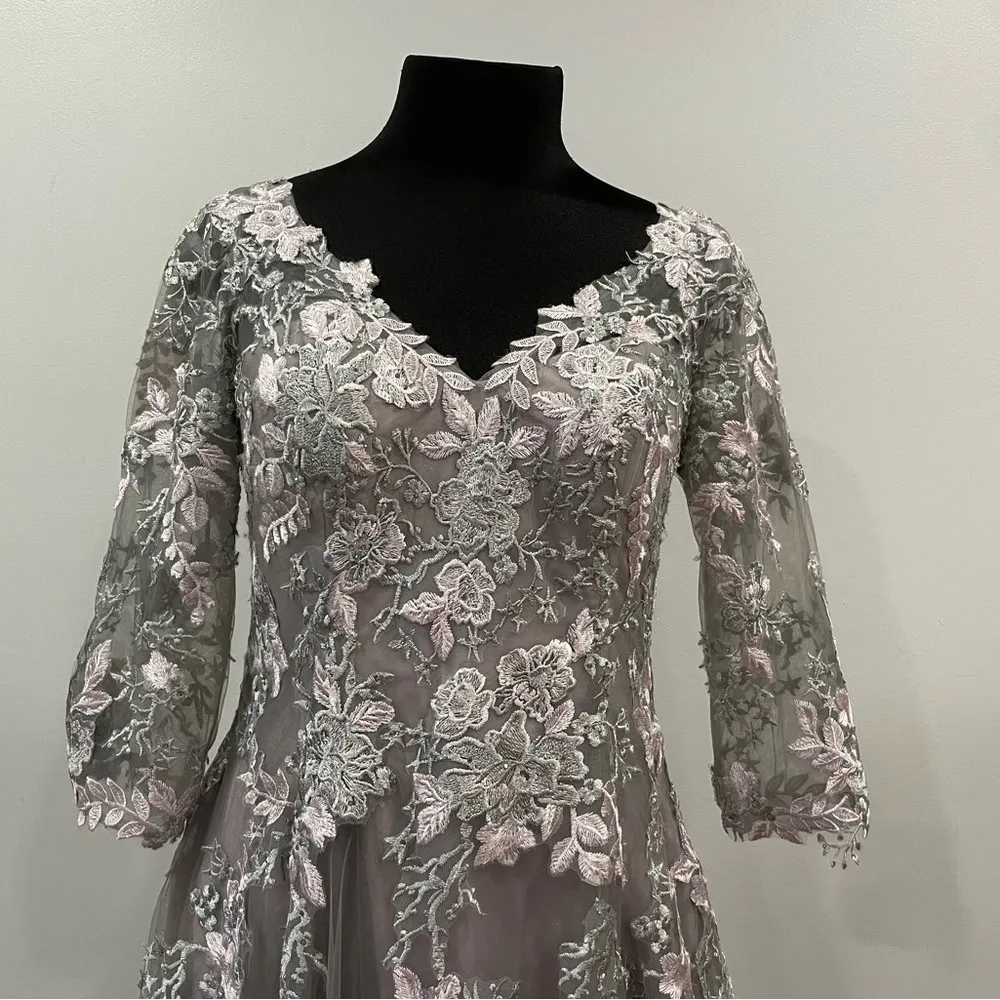 La Femme 30229 Pink Silver Ball Gown 4 - Image 3