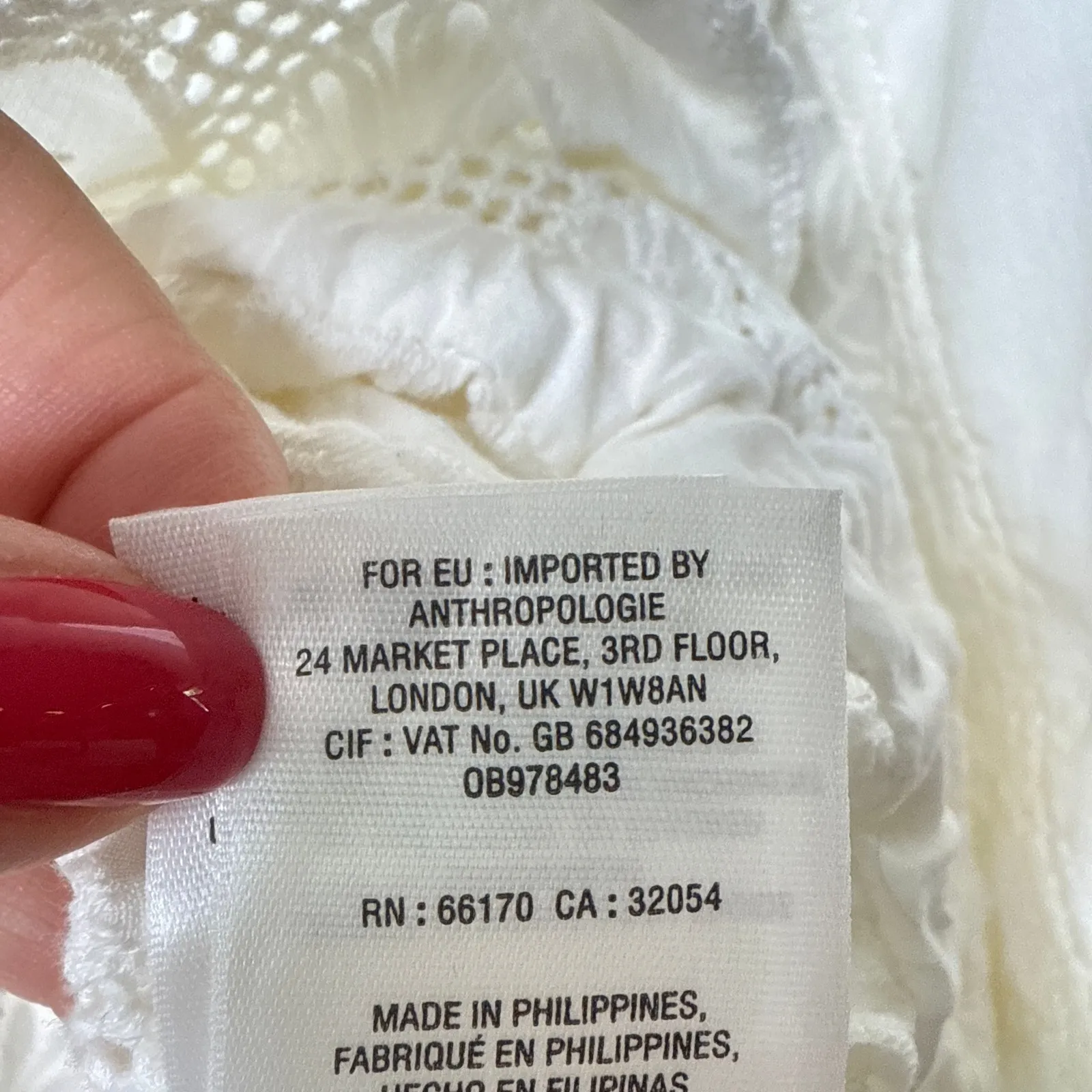 Anthropologie Eyelet Anorak Cotton Jacket Small Feminine White Boho‎ OB978483 - Image 14