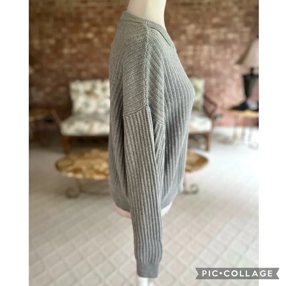 Dress Tells Sweater Cutout Dolman Sleeve Gray Ribbed Knit M Party Brunch Chic Size M - Image 10