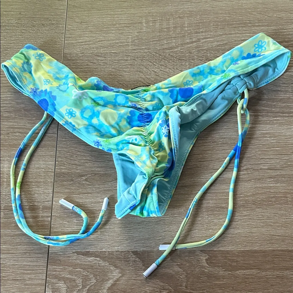 Blackbough Floral Blue and Yellow Bikini Bottom - Image 4