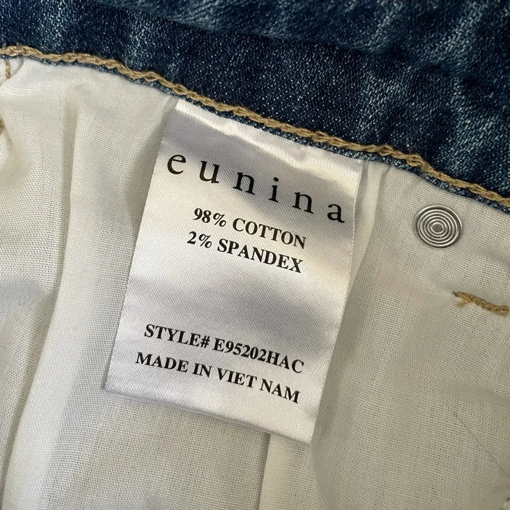 Eunina Elle Shortall XS denim jean shorts overalls - Image 7