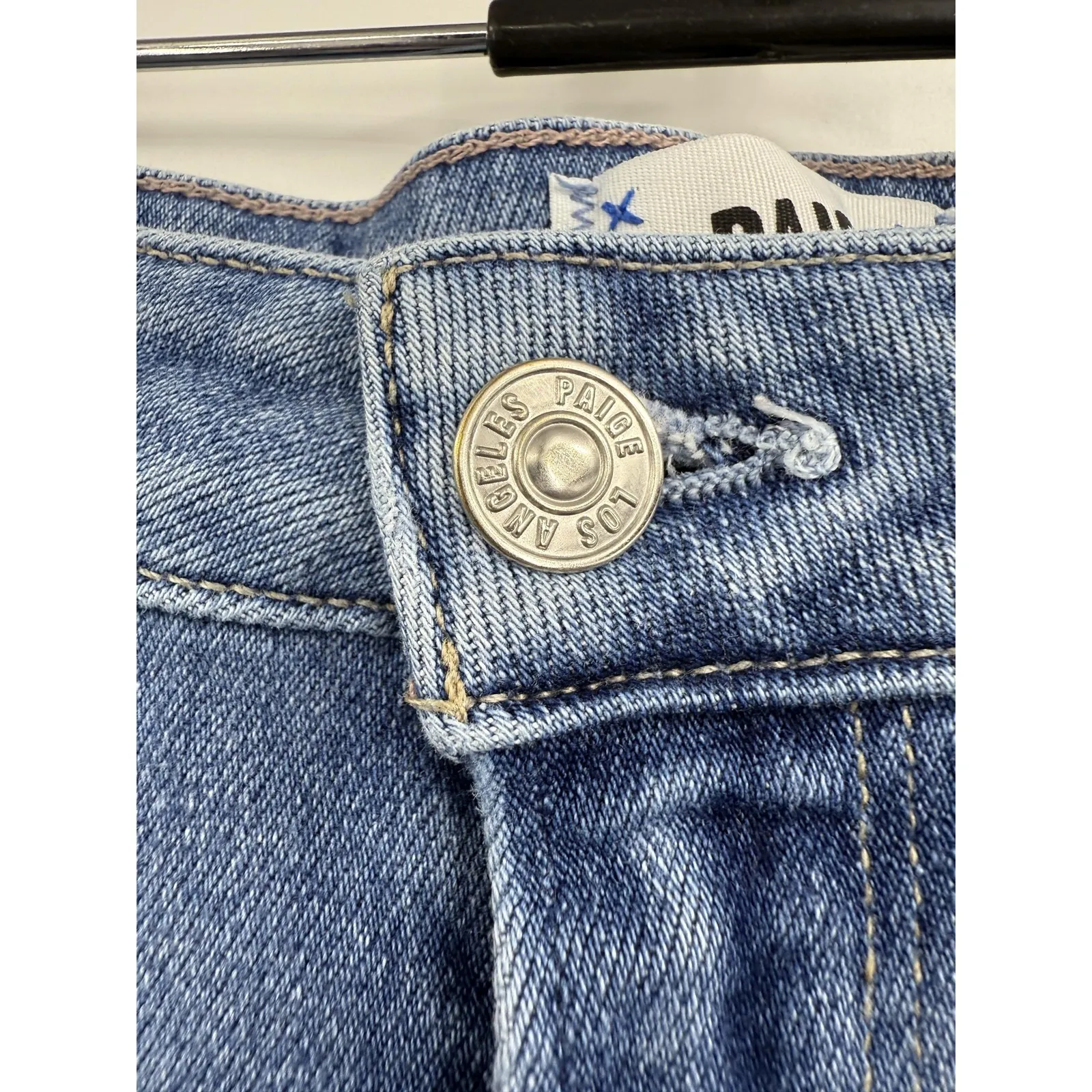 Paige Jeans Womens 32 Light Wash Blue Amber Straight Leg Stretch Denim 5 Pocket - Image 2