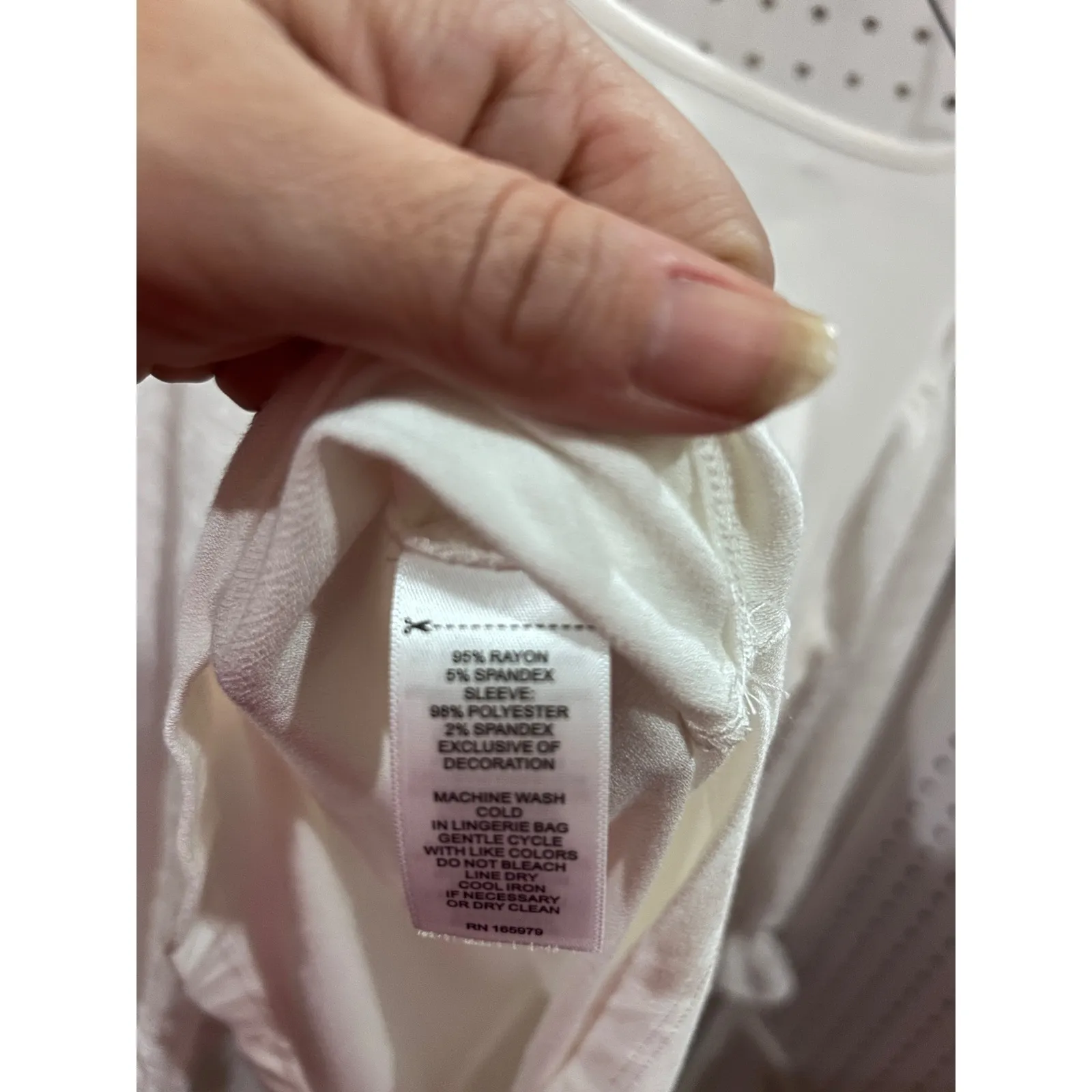 CUPiO White Textured Sleeve Long Sleeve Top Size M - Image 6