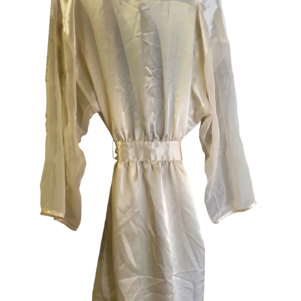 Cream & Sheer Light Robe Size Medium EUC - Image 5