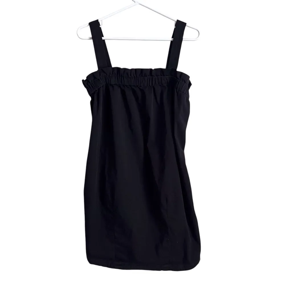 Everlane Paper Bag Dress Black Cotton Mini Pockets Neutral Casual summer Medium - Image 14