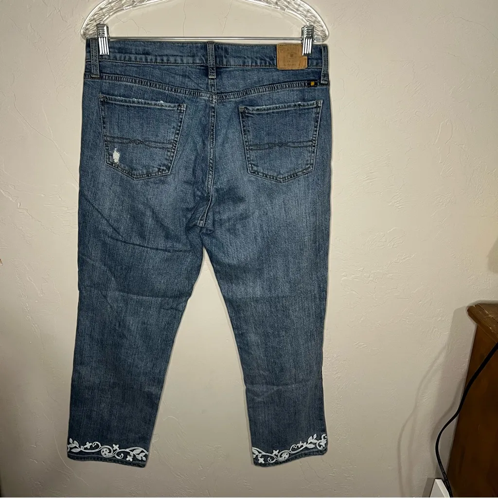 Lucky Brand Sweet Crop Vine Embroidery Hem Denim Jeans - Image 8