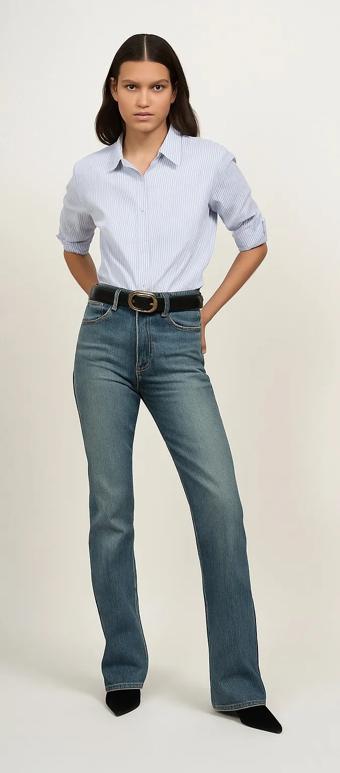 Equipment Femme LYNA Bootcut Jeans 31 Medium Wash High Rise NWT Stretch Denim - Image 1