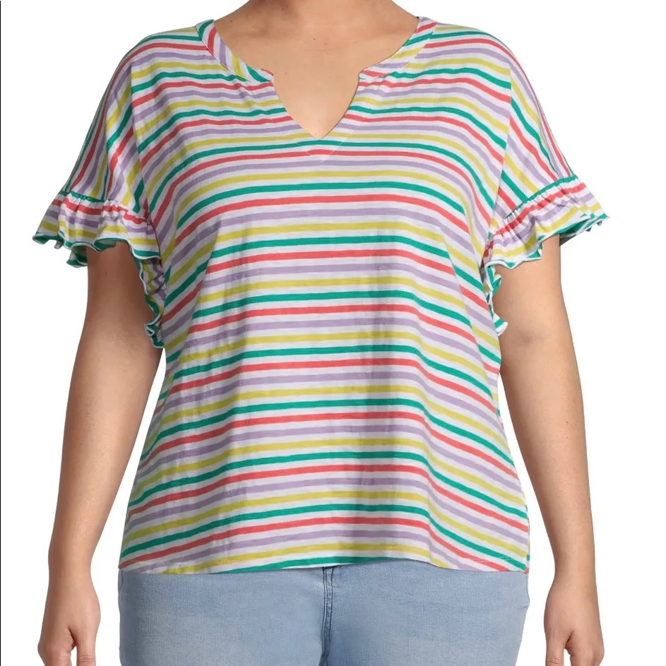 NWT - Striped Short Sleeve Top. - Image 3
